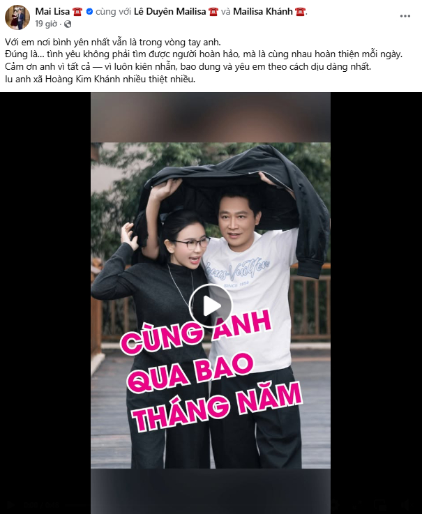 Sáng 12/11, vợ chồng Mailisa và Hoàng Kim Khánh vẫn chia sẻ trạng thái hiện tại, cho biết cả 2 đang đi du lịch.