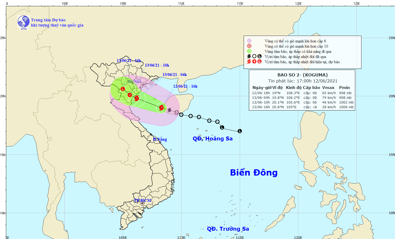 Áp thấp nhiệt đới đã mạnh lên thành bão số 2, cách Thái Bình 260km