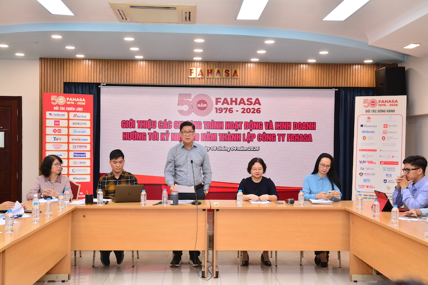 Ông Phạm Minh Thuận-Chủ tịch hội đồng quản trị công ty Fahasa nhắc lại hành trình 50 năm của đơn vị 