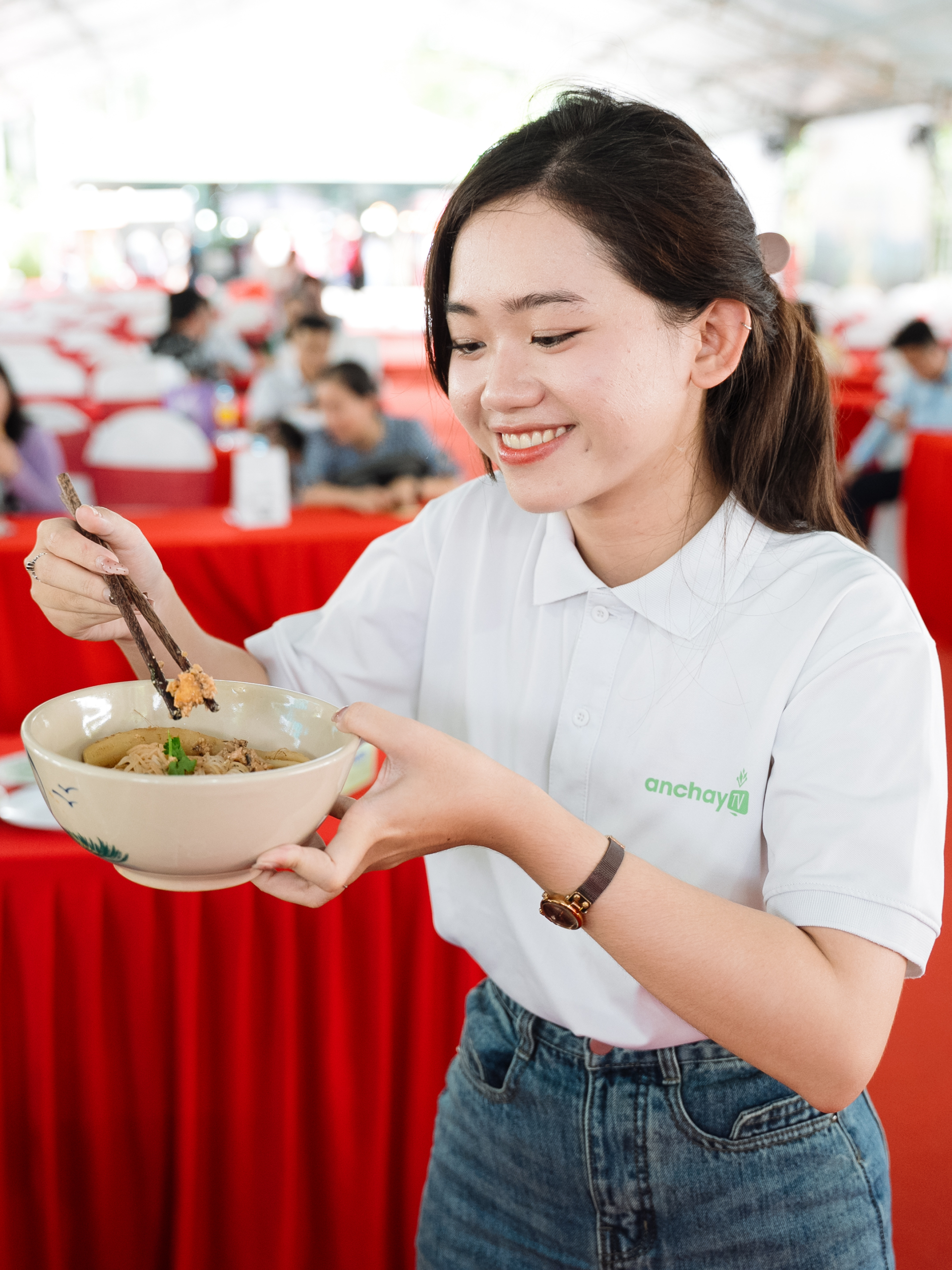 Thưởng thức phở chay ngay tại lễ hội