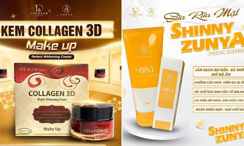 Các sản phẩm mỹ phẩm của Công ty TNHH thương mại tổng hợp & dịch vụ Linh Anh bị Bộ Y tế thu hồi (Ảnh: Internet). 