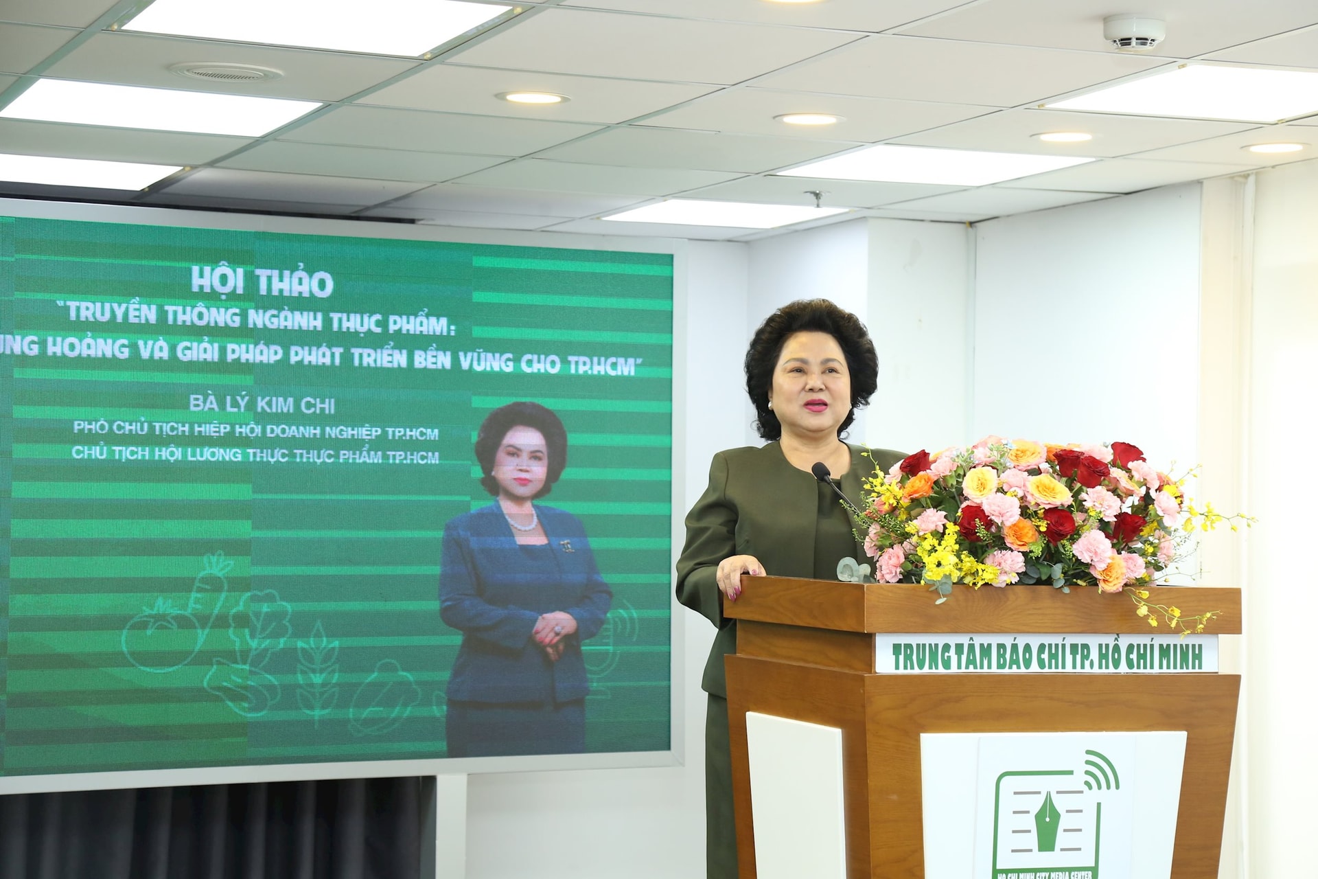 Bà Lý Kim Chi – Chủ tịch Hội Lương thực Thực phẩm TP.HCM. 