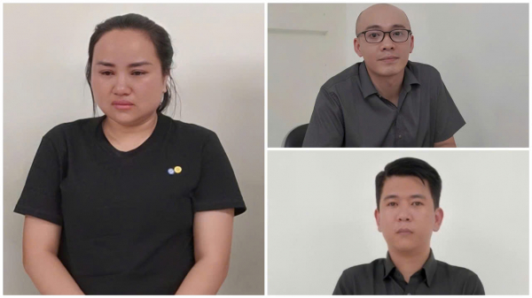 Các đối tượng Nguyễn Thị Hường, Nguyễn Minh Khải, Dương Tấn Long bị khởi tố về tội lừa đảo. 