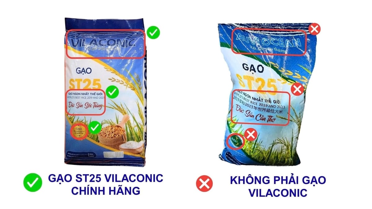 Vilaconic tung hình ảnh nhận diện gạo ST25 Vilaconic chính hãng.