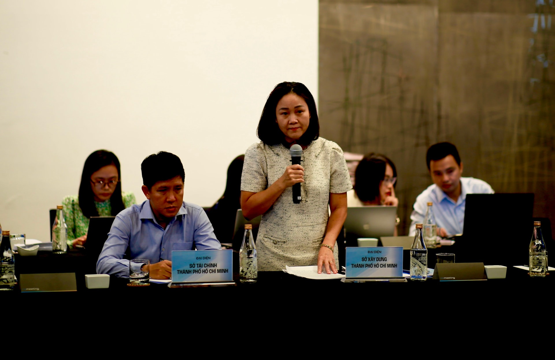 Bà Nguyễn Thị Dạ Thảo, Sở Xây dựng TP.HCM phát biểu tại toạ đàm