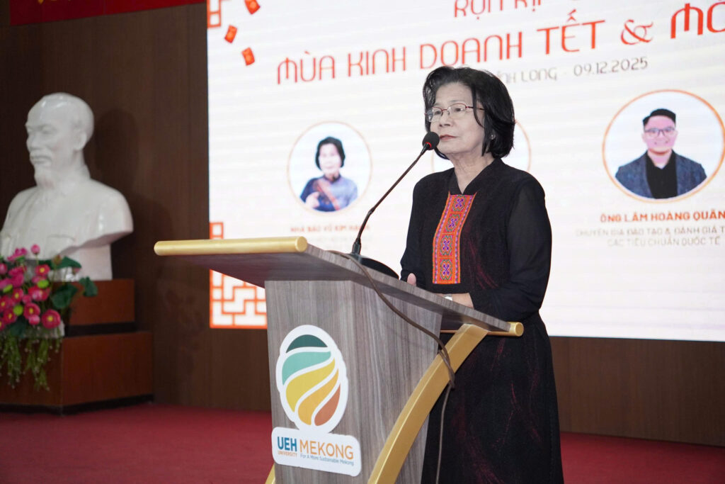 bà Vũ Kim Hạnh – Chủ tịch Hiệp hội Hàng Việt Nam Chất lượng cao.