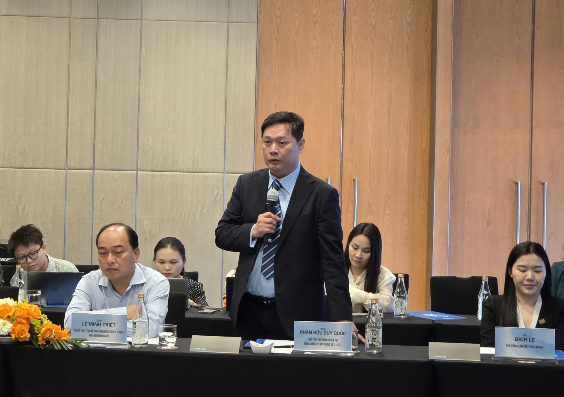 Phan Hữu Duy Quốc, Chủ tịch HĐQT Tổng Công ty Xây dựng Số 1 – CTCP (CC1) phát biểu tại tọa đàm