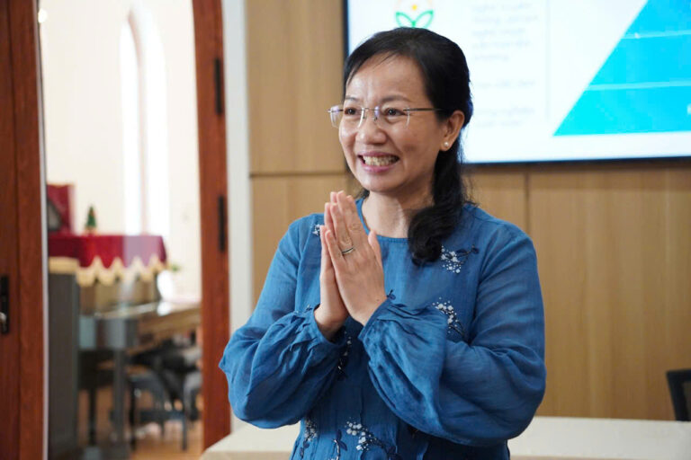 Bà Lê Thanh Trúc, Chủ tịch Hội đồng quản trị Hợp tác xã Nông nghiệp bền vững Lạc Địa.