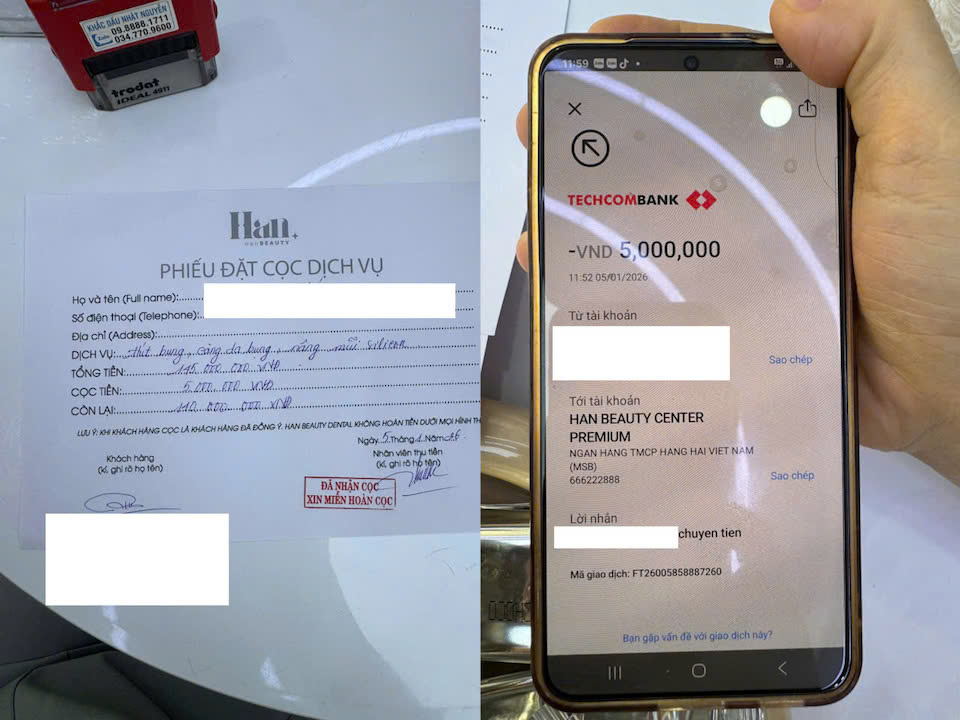 Không có danh mục kỹ thuật nhưng Han Beauty Center vẫn bất chấp tư vấn, thăm khám và thu tiền các dịch vụ hút mỡ bụng, căng da bụng…Ảnh: Cẩm Viên