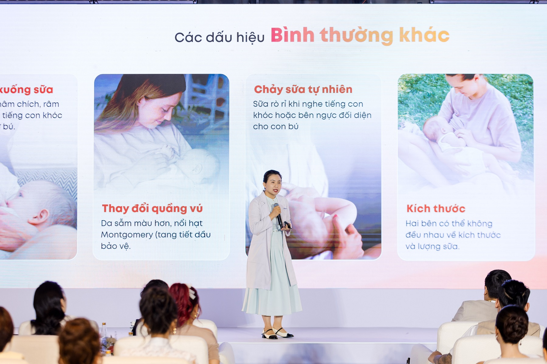 ThS.BS Dương Thùy Trang chia sẻ việc nuôi con bằng sữa mẹ tại sự kiện ra mắt thương hiệu eufy Baby của Anker Innovations tại Việt Nam.