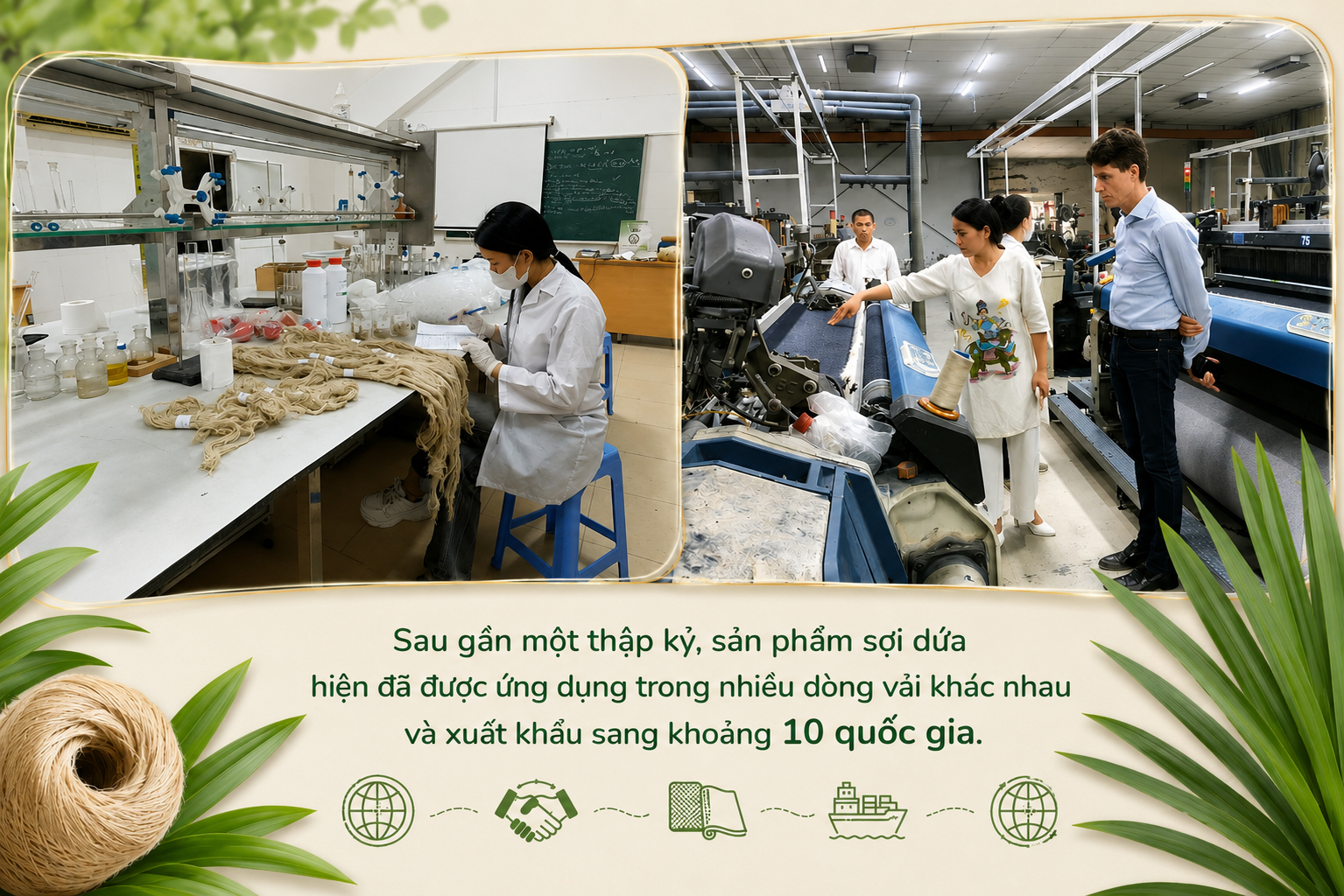 Hành trình biến lá dứa thành sợi sinh học của nữ giảng viên Việt