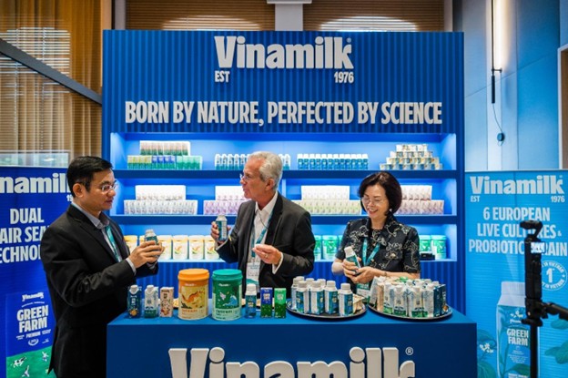 Sữa tươi Vinamilk Green Farm có mặt tại Hội nghị sữa toàn cầu 2025. Ảnh: Vinamilk.