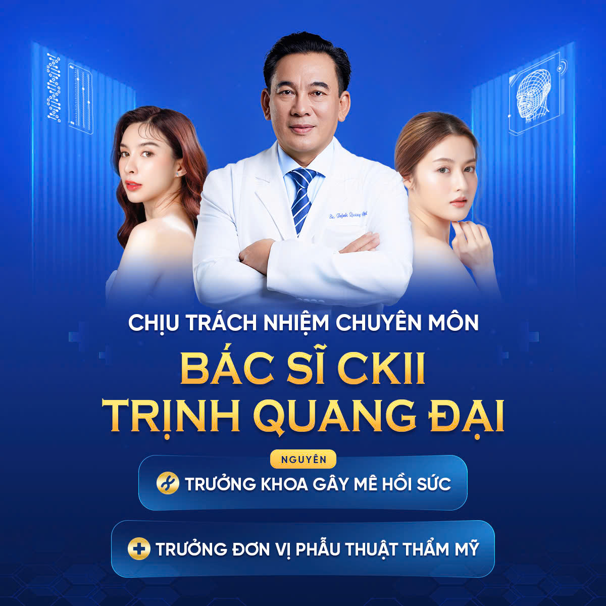 Bác sĩ Chuyên khoa II Trịnh Quang Đại là số ít bác sĩ sở hữu hai bằng gây mê hồi sức và phẫu thuật thẩm mỹ.