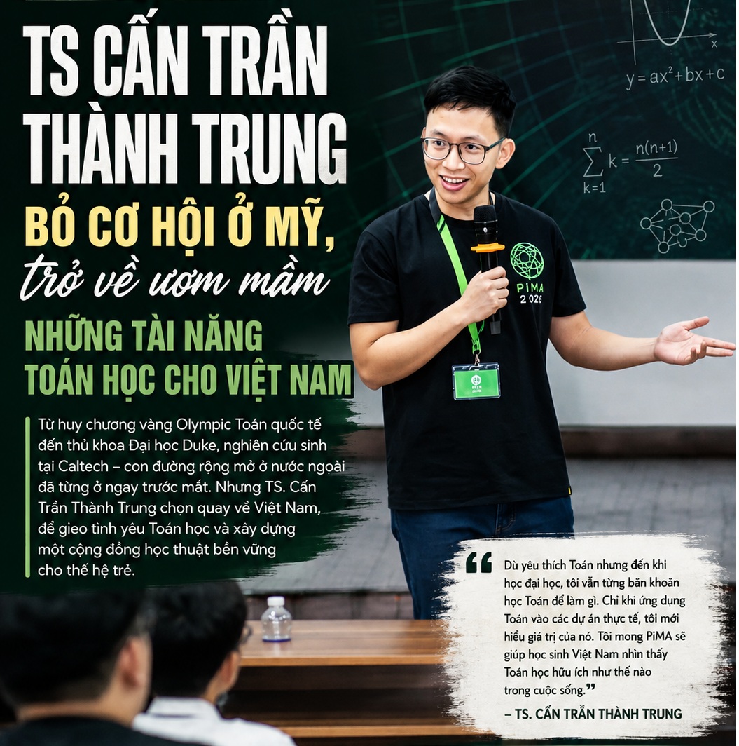 TS. Cấn Trần Thành Trung: Từ Huy chương Vàng Olympic Toán đến tiến sĩ Caltech và hành trình trở về gieo hạt đam mê cho thế hệ trẻ Việt
