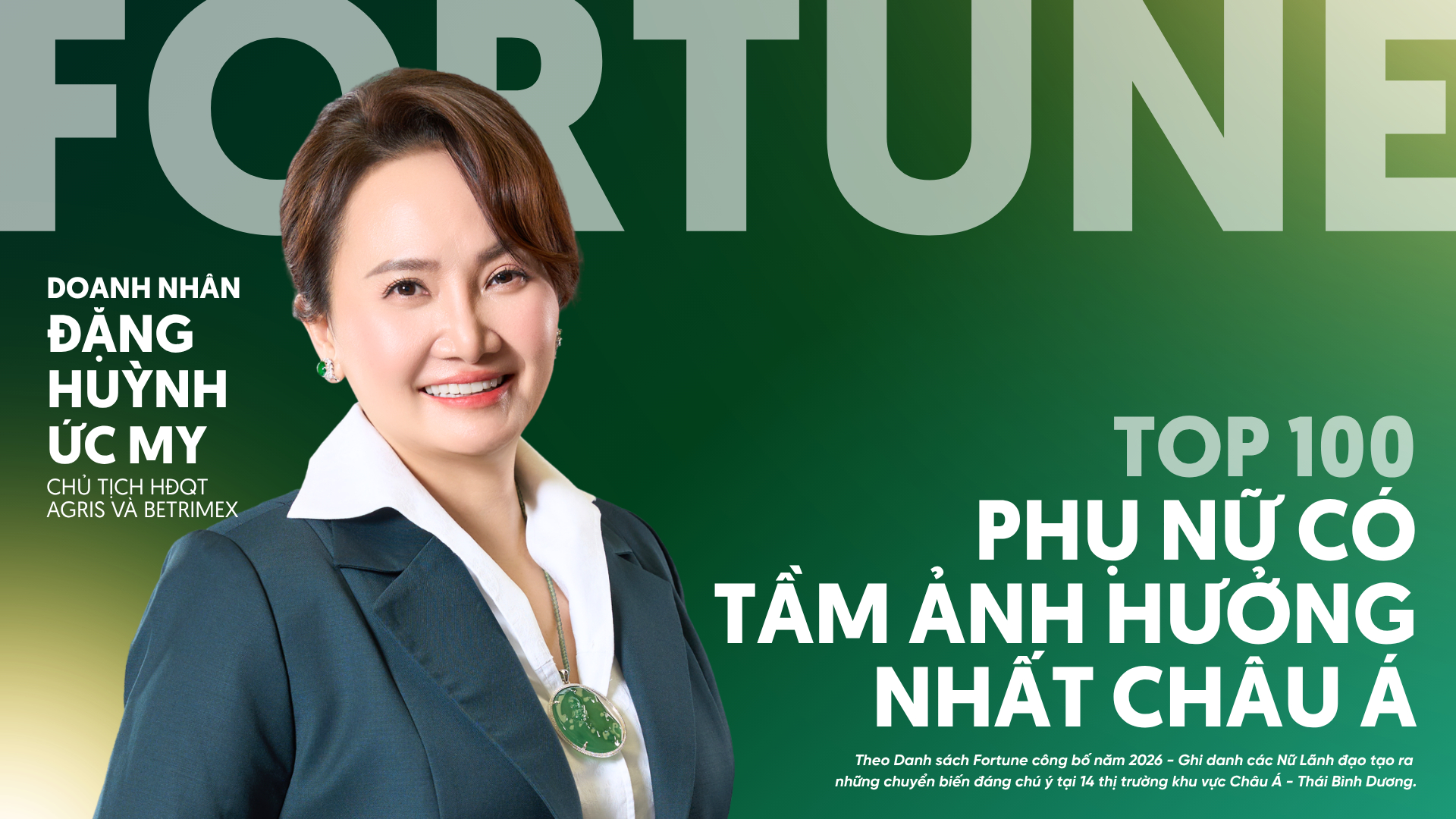 Bà Đặng Huỳnh Ức My, Chủ tịch HĐQT AgriS.