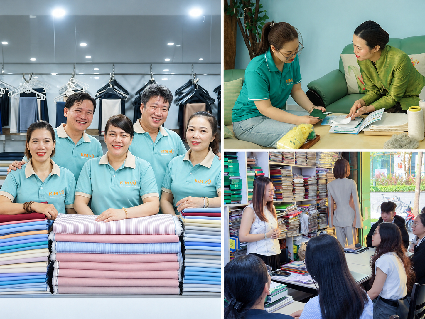 Từ 20 năm trước, Kim Vũ là công ty tiên phong trong lĩnh vực phân phối vải may đồng phục tại Việt Nam. Tiếp nối tinh thần đó, Kim Vũ tiếp tục khẳng định vị thế dẫn đầu khi đồng hành cùng trường Đại học Bách Khoa nghiên cứu và phát triển giải pháp sợi bền vững cho ngành may mặc.