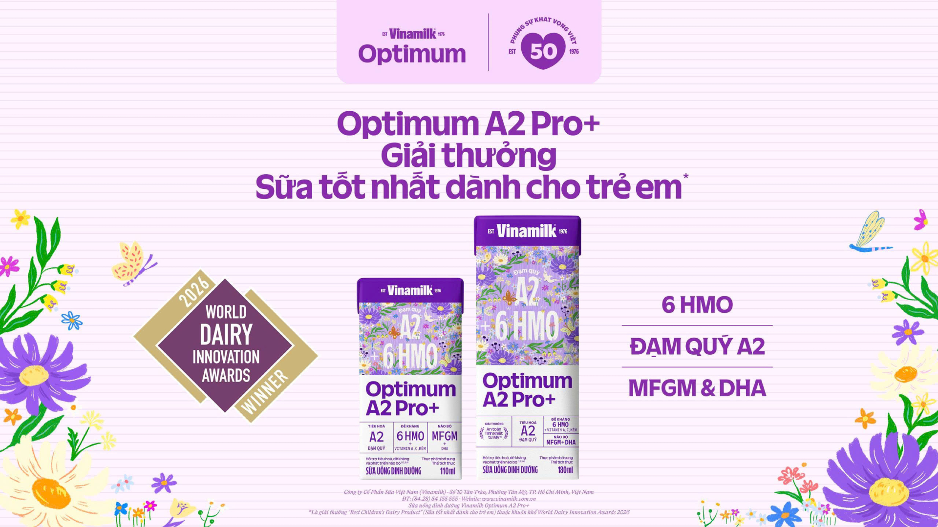 Liên tục cải tiến công thức hướng đến chuẩn vàng sữa mẹ, Vinamilk Optimum A2 Pro+ được vinh danh là Sữa tốt nhất dành cho trẻ em và Thương hiệu quốc gia năm 2026 (Ảnh: Minh Anh).