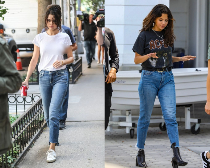 Mặc quần jeans ống đứng đơn giản mà sành điệu như Selena Gomez
