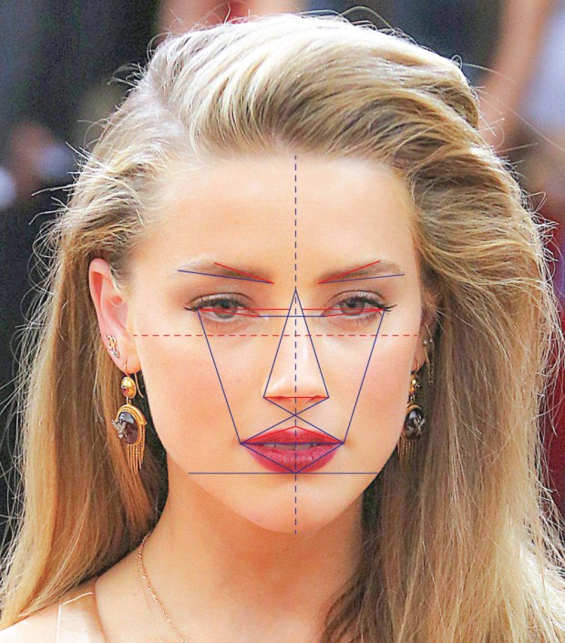 Khuôn mặt Amber Heard được đánh giá gần nhất với tỉ lệ vàng