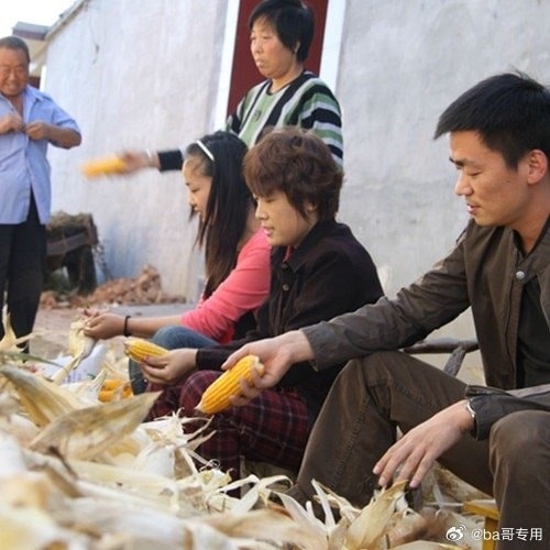 Vương Bảo Cường còn phụ giúp các dì các chị làm việc nông khi về quê