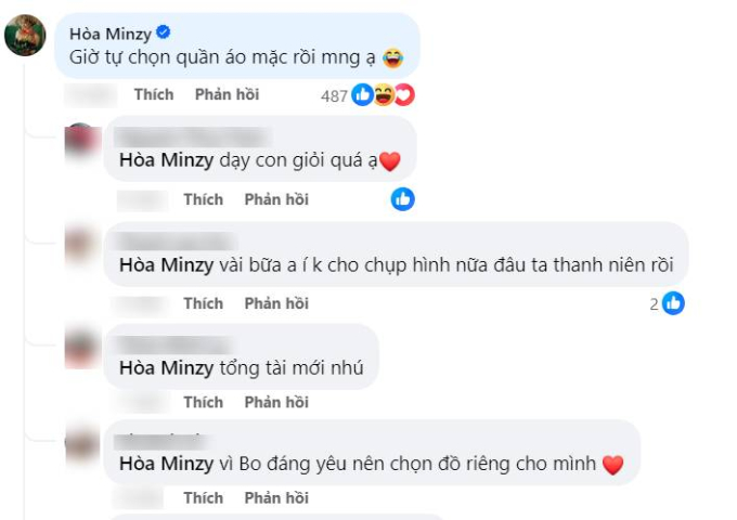 Hòa Minzy bình luận một câu dưới bài đăng, người hâm mộ lập tức khen lia lịa: 