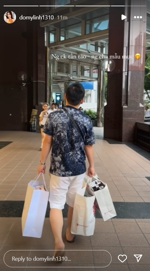Chồng Đỗ Mỹ Linh đưa vợ đi mua sắm