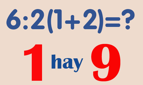 6 : 2(1 + 2) sẽ bằng 1 hay 9? Bài Toán lớp 3 tưởng chừng vô cùng đơn giản lại khiến hàng chục nghìn người lớn tranh cãi.