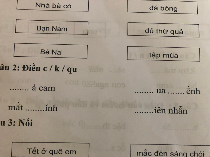 Xuất hiện bài tập tiếng Việt tưởng dễ mà lại khiến hàng nghìn phụ huynh "tăng xông" tìm đáp án- Ảnh 1.