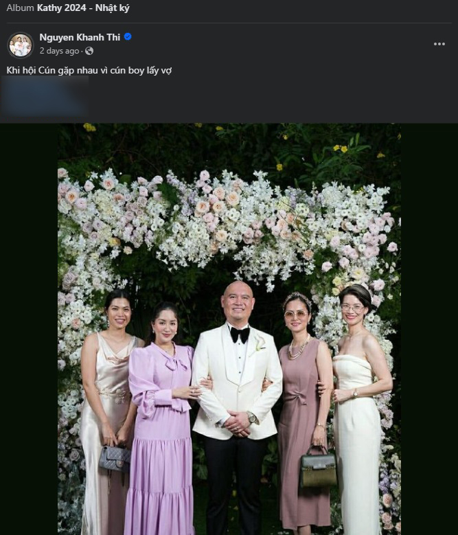 Bài đăng cuối trên trang cá nhân của Khánh Thi hiện giờ là bức ảnh đi tham dự đám cưới của một người bạn