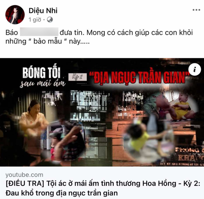 Diệu Nhi mong các bé thoát khỏi vụ việc này