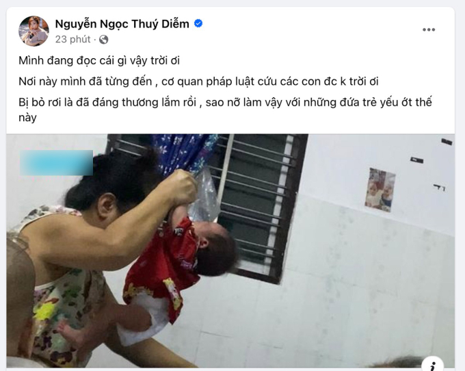 Thúy Diễm cho biết, bản thân từng tới mái ấm này và cô vô cùng sốc trước vụ việc