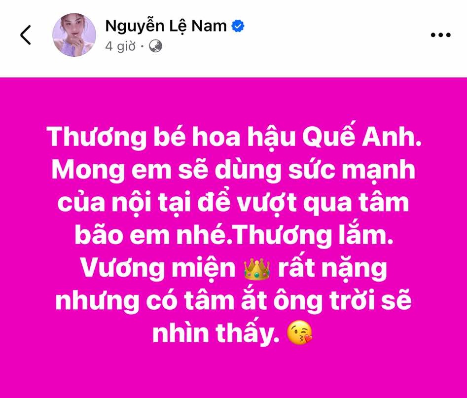 Chị gái Nam Em đăng đàn tiết lộ tính cách thật của Hoa hậu Quế Anh ở ngoài đời