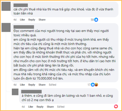 Không chỉ động viên mua nhà, có người còn cảm thông, thấu hiểu với hoàn cảnh của bà mẹ này vì cũng trong tình cảnh tương tự