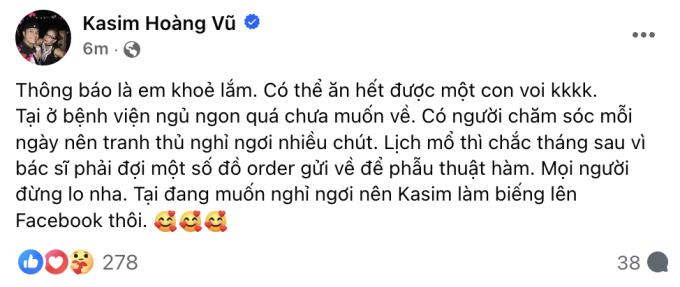 Kasim Hoàng Vũ đính chính thông tin nói rằng, anh đã qua đời