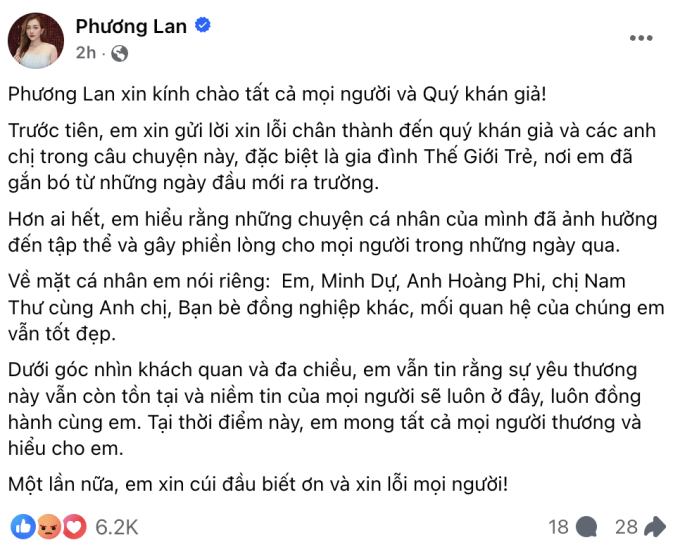 Phương Lan chính thức lên tiếng giữa ồn ào của chồng