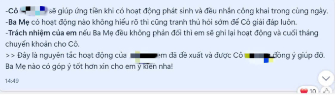 Lan truyền bảng thu chi của cha mẹ học sinh 1 lớp 