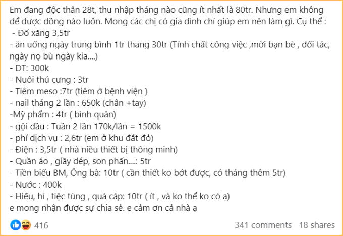 Nguyên văn chia sẻ của cô gái độc thân 28 tuổi