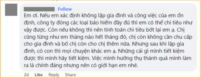 “Hưởng thụ thành quả mình làm ra là chính đáng nhưng nên có giới hạn”