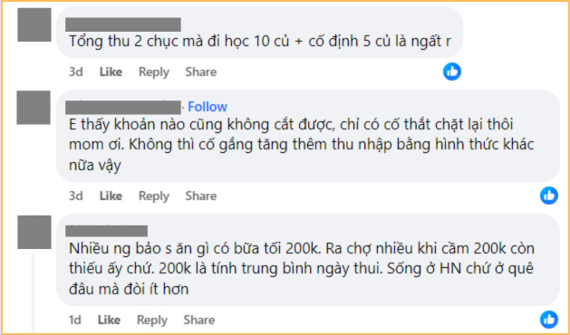 Nếu không cắt giảm được chi tiêu thì bắt buộc phải tăng thu nhập, chứ không thì có lẽ không ổn…