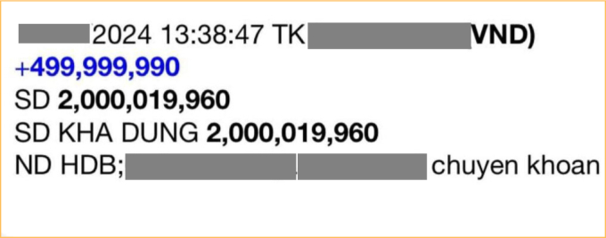 Bức ảnh chụp số dư tài khoản tiết kiệm do cô đăng lên