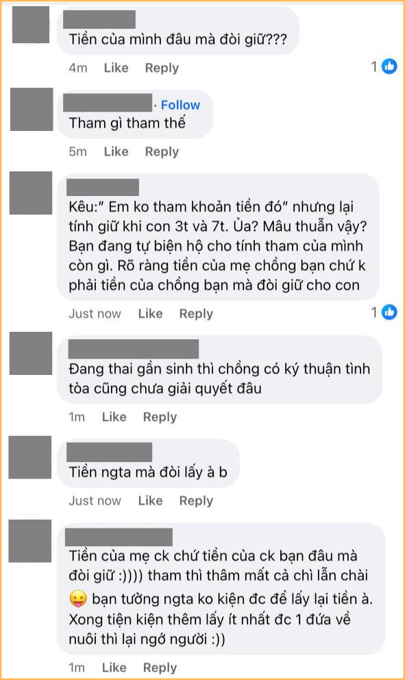 Rất nhiều người không đồng tình với hướng xử lý của cô vợ này trong chuyện ly hôn