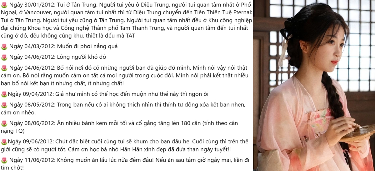 Bản nhật ký đang viral khắp Trung Quốc