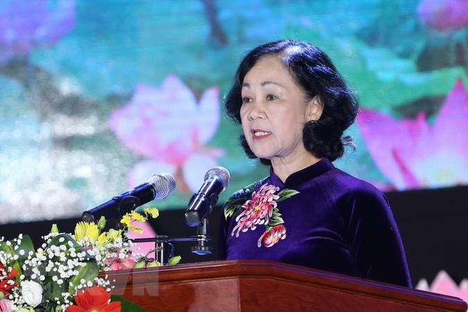 Bà Trương Thị Mai - Ủy viên Bộ Chính trị, Bí thư Trung ương Đảng, Trưởng Ban Dân vận Trung ương. (Ảnh: vietnamplus.vn)