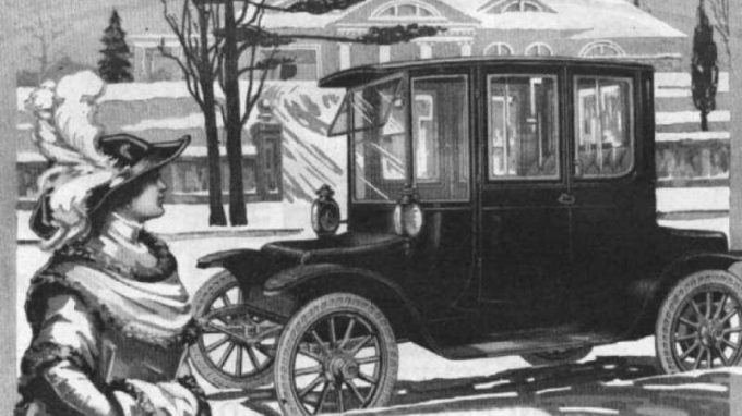   Hình ảnh quảng cáo chiếc ô tô điện của hãng Detroit Electric năm 1912  
