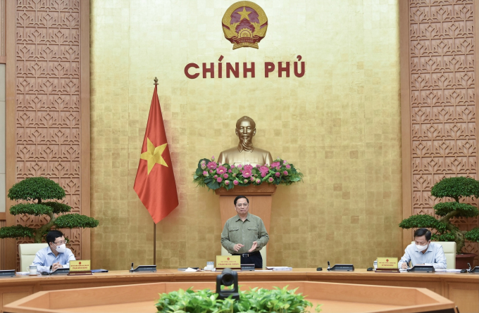 Thủ tướng Phạm Minh Chính chủ trì phiên họp Chính phủ chiều 6/11. Ảnh: VGP