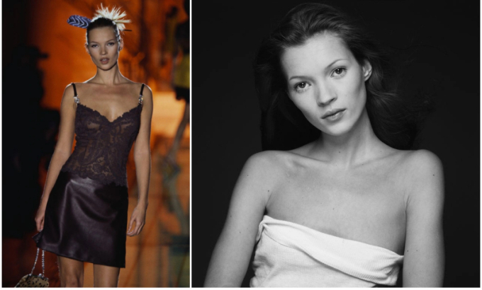Kate Moss thấy kinh tởm khi nghĩ về kỷ niệm làm mẫu. Ảnh: Terry O'neill, Michell Arnaud.