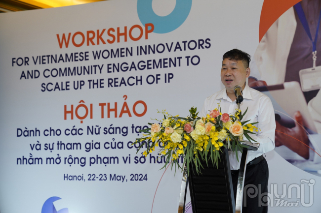 Ông Trần Lê Hồng, Phó Cục trưởng Cục Sở hữu trí tuệ phát biểu chào mừng Hội thảo. Ảnh: Hoàng Toàn