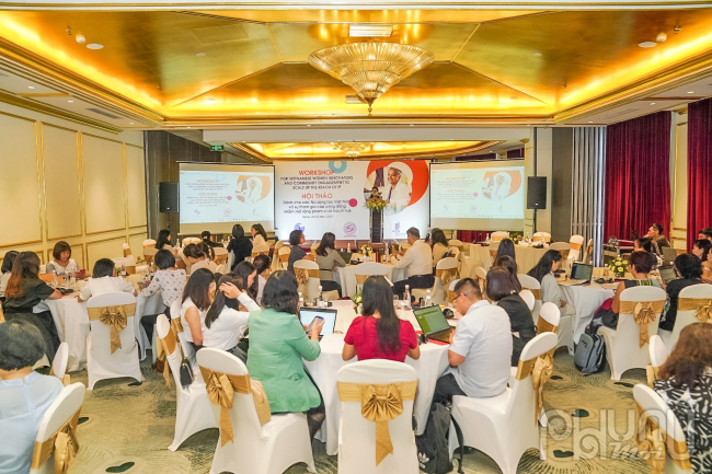 Toàn cảnh Hội thảo quốc tế “Dành cho các nữ sáng tạo Việt Nam và sự tham gia của Cộng đồng nhằm mở rộng phạm vi tiếp cận tài sản trí tuệ”. Ảnh: Hoàng Toàn