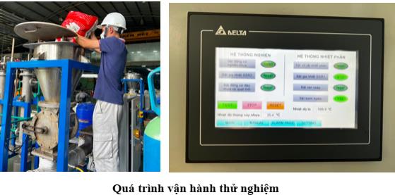 Quá trình vận hành thử nghiệm hệ thống nhiệt phân chất thải nhựa