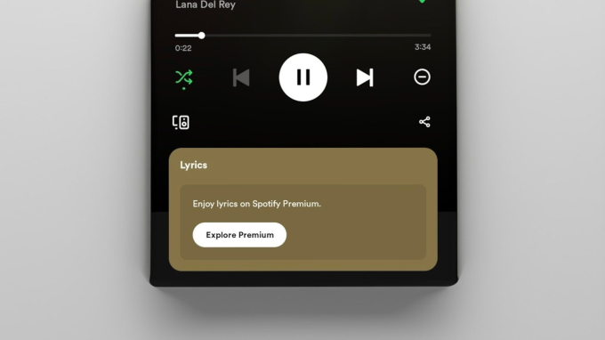 Một số người dùng miễn phí không thể xem được lời bài hát trên ứng dụng Spotify. Ảnh: 9to5Mac
